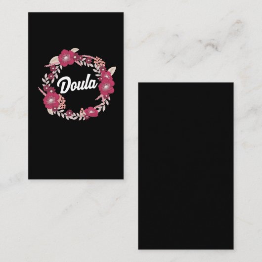 Best Doula Floral Accent Gift Birth Baby Visitekaartje (Voorkant / Achterkant)