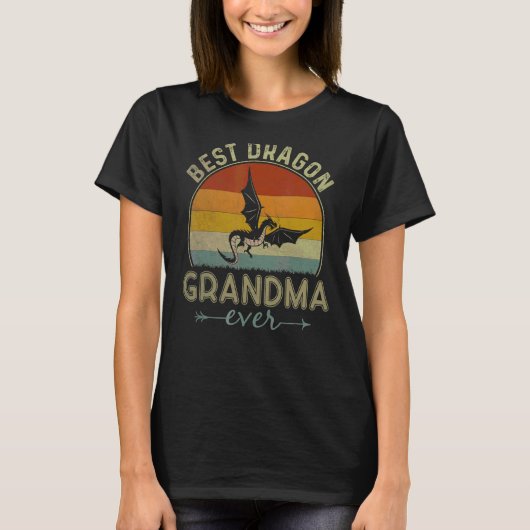 Best Dragon Grandma Ever Retro Moederdag T-shirt (Voorkant)