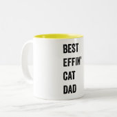 Best Effin Cat Dad Tweekleurige Koffiemok (Voorkant links)