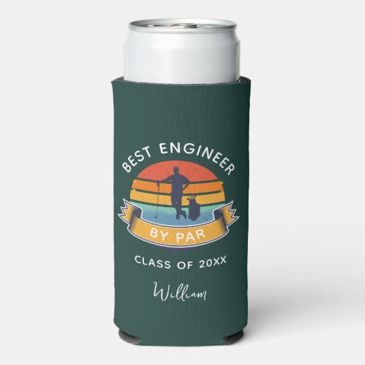 Best Engineer by Par 2025 Afstuderen Golfliefhebbe Seltzer Blikjeskoeler (Seltzer Achterkant)