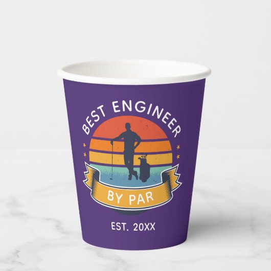 Best Engineer by Par Engineering Afstuderen Golfer Papieren Bekers (Voorkant)