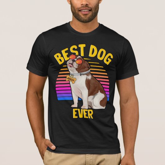 Best English Bulldog Dog Ever Retro T-Shirt (Voorkant)