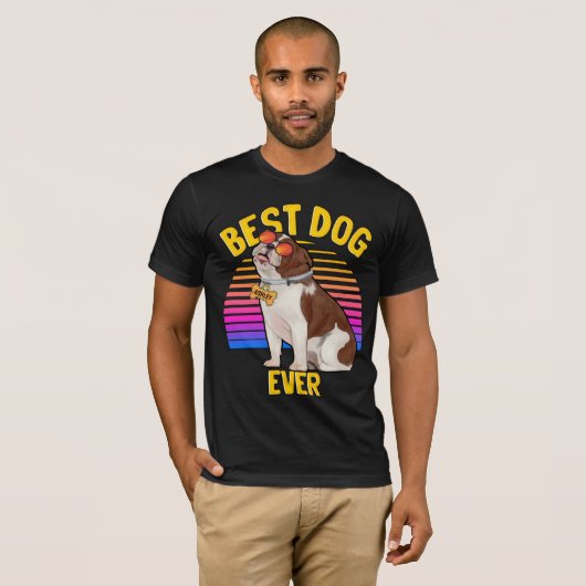 Best English Bulldog Dog Ever Retro T-Shirt (Voorkant volledig)