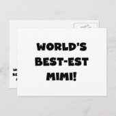 Best-est-Beste Mimi van de wereld de de Zwarte Briefkaart (Voorkant / Achterkant)