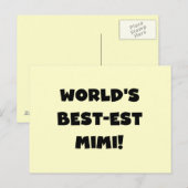 Best-est-Beste Mimi van de wereld de de Zwarte Briefkaart (Voorkant / Achterkant)