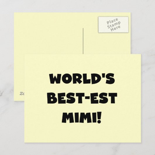Best-est-Beste Mimi van de wereld de de Zwarte Briefkaart (Voorkant / Achterkant)