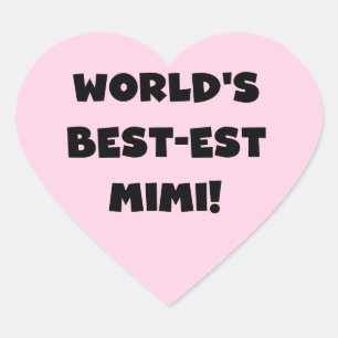 Best-est-Beste Mimi van de wereld de de Zwarte Hart Sticker