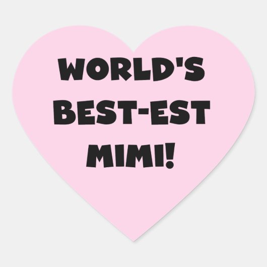 Best-est-Beste Mimi van de wereld de de Zwarte Hart Sticker (Voorkant)