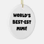 Best-est-Beste Mimi van de wereld de de Zwarte Keramisch Ornament (Rechts)