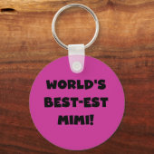 Best-est-Beste Mimi van de wereld de de Zwarte T-s Sleutelhanger (Voorkant)