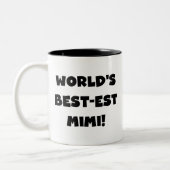 Best-est-Beste Mimi van de wereld de de Zwarte Tweekleurige Koffiemok (Links)