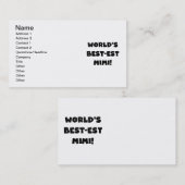 Best-est-Beste Mimi van de wereld de de Zwarte Visitekaartje (Voorkant / Achterkant)