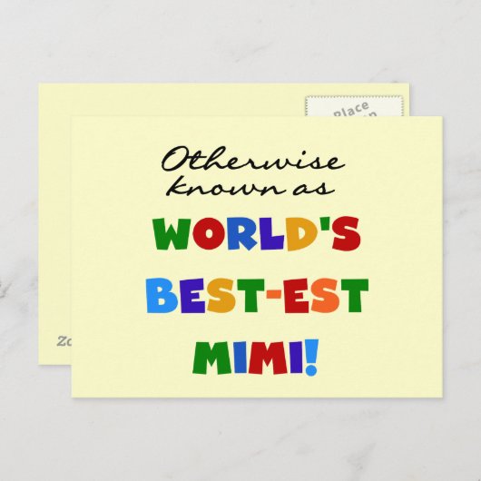 Best-est-Beste Mimi van de wereld de Heldere Briefkaart (Voorkant / Achterkant)