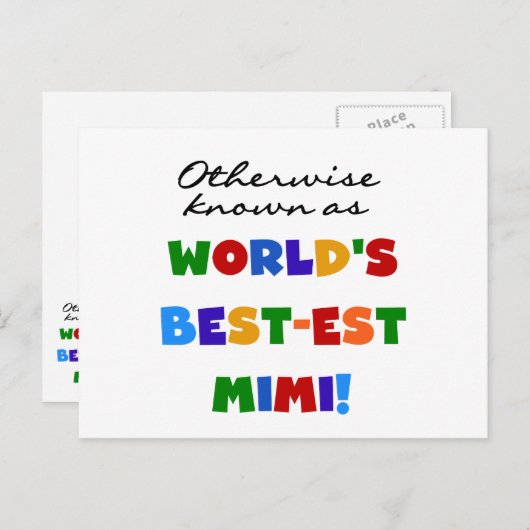 Best-est-Beste Mimi van de wereld de Heldere Briefkaart (Voorkant / Achterkant)