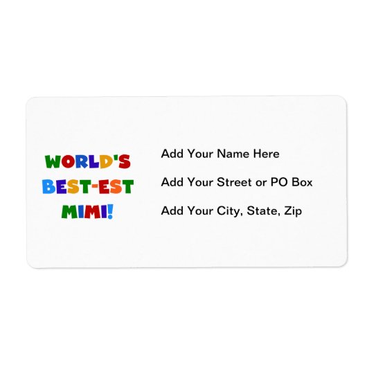 Best-est-Beste Mimi van de wereld de Heldere Etiket (Voorkant)