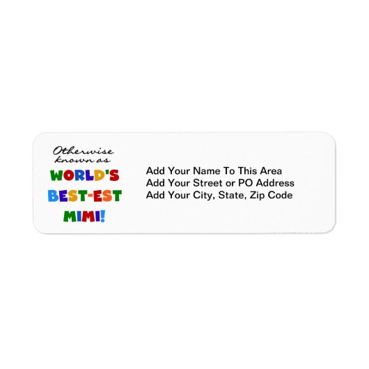 Best-est-Beste Mimi van de wereld de Heldere Etiket (Voorkant)