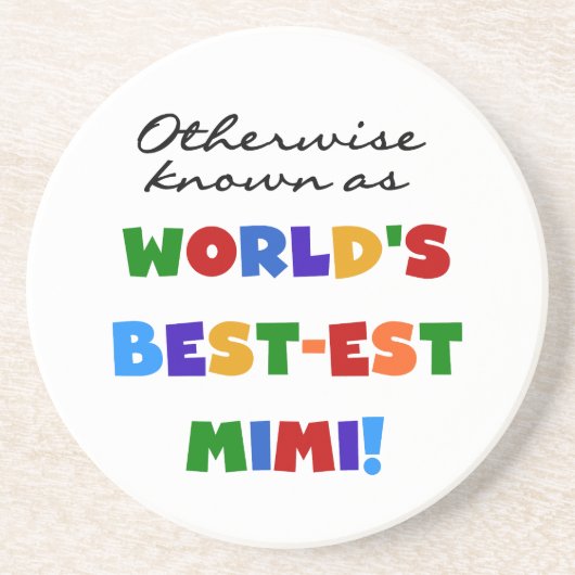 Best-est-Beste Mimi van de wereld de Heldere Gifte Zandsteen Onderzetter (Voorkant)