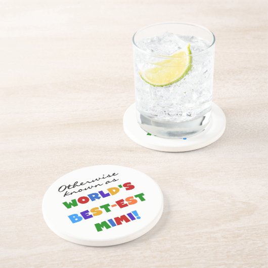 Best-est-Beste Mimi van de wereld de Heldere Gifte Zandsteen Onderzetter (Zijkant)