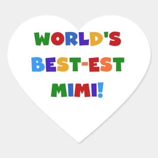 Best-est-Beste Mimi van de wereld de Heldere Hart Sticker (Voorkant)