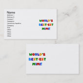Best-est-Beste Mimi van de wereld de Heldere Visitekaartje (Voorkant / Achterkant)