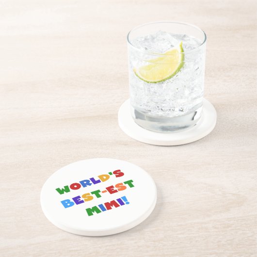 Best-est-Beste Mimi van de wereld de Heldere Zandsteen Onderzetter (Zijkant)