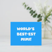 Best-est-Beste Mimi van de wereld de Witte Giften Briefkaart (Staand voorkant)