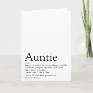 Best Ever Aunt ter wereld, tante Definition Kaart