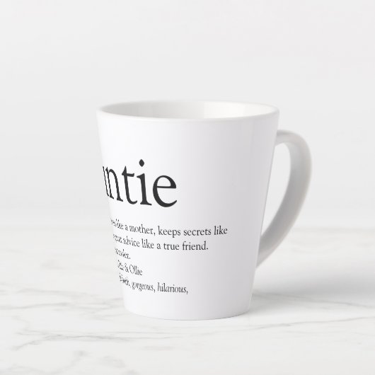 Best Ever Aunt ter wereld, tante Definition Latte Mok (Rechterhoek)