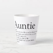 Best Ever Aunt ter wereld, tante Definition Latte Mok (Voorkant)