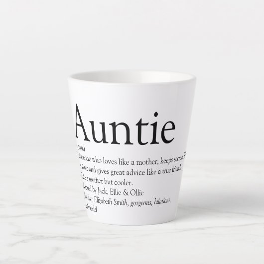 Best Ever Aunt ter wereld, tante Definition Latte Mok (Voorkant)