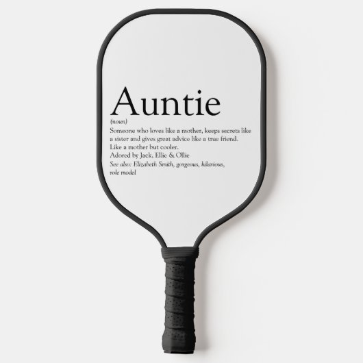 Best Ever Aunt ter wereld, tante Definition Pickleball Paddle (Achterkant)