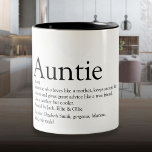 Best Ever Aunt ter wereld, tante Definition Tweekleurige Koffiemok<br><div class="desc">Pas je tante of tante aan om een unieke gave te creëer. Een perfecte manier om haar te shows hoe geweldig ze elke dag is. Ontworpen door: Thisnotme©</div>