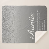 Best Ever Auntie Definition Silver Glitter Sherpa Deken (Voorkant (horizontaal))