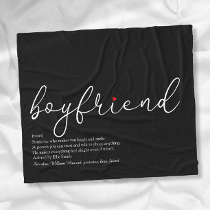 Best Ever Boyvriend Definition Script Love Heart Fleece Deken