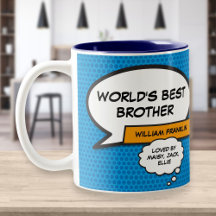 Best Ever Brother Cool Modern Fun Comic Book Blue