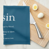 Best Ever Cousin Definition Blue Fun Theedoek (Quarter Fold)