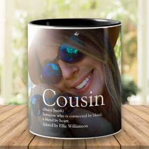 Best Ever Cousin Definition Foto van de wereld Tweekleurige Koffiemok