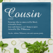 Best Ever Cousin Definition Script Blue van de wer Theedoek (Gevouwen)