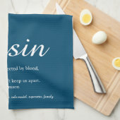 Best Ever Cousin Definition Script Blue van de wer Theedoek (Quarter Fold)