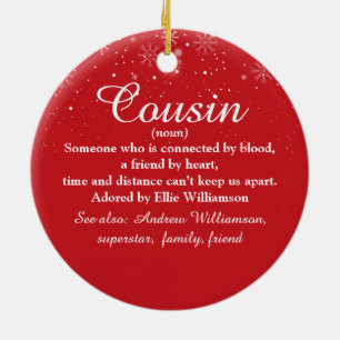 Best Ever Cousin Definition Snowflakes Foto Keramisch Ornament