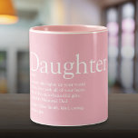 Best Ever Daughter Definition roze Tweekleurige Koffiemok<br><div class="desc">Geef uw speciale dochter of hija een persoonlijk tintje om een uniek geschenk te creëer. Een perfecte manier om haar te shows hoe geweldig ze elke dag is. Ontworpen door: Thisnotme©</div>