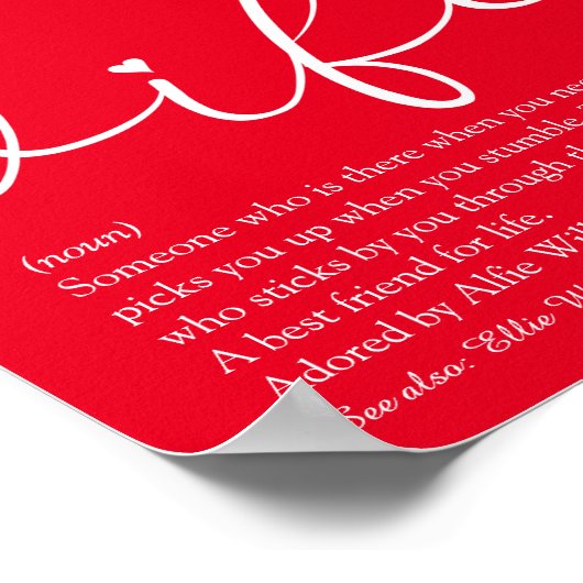 Best Ever Definition Chic Script Red van de wereld Poster (Hoek)