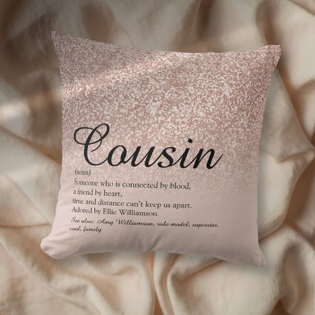 Best Ever Definition Roos Gold Glitter Kussen (Best Ever Cousin Definition Rose Gold Glitter Throw Pillow)