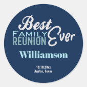 Best Ever Family Reunion Monogram Invite Seal Ronde Sticker (Voorkant)