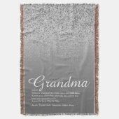 Best Ever Grandma Definition Silver Glitter Deken (Voorkant Verticaal)