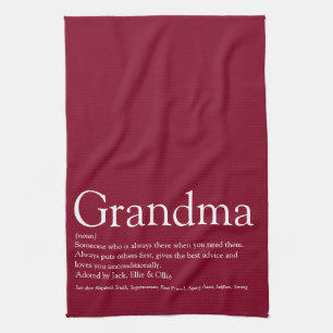 Best Ever Grandma Grandmoeder Definition Burgundy Theedoek