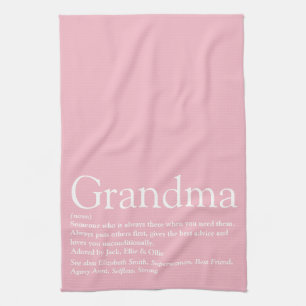 Best Ever Grandma, Grandmoeder Definition roze Theedoek