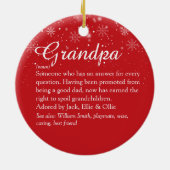 Best Ever Grandpa Grandad Definition Kerstmis Keramisch Ornament (Achterkant)