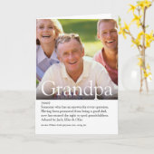 Best Ever Grandpa, Grandad, Papa Definition Photo Kaart (Gele Bloem)