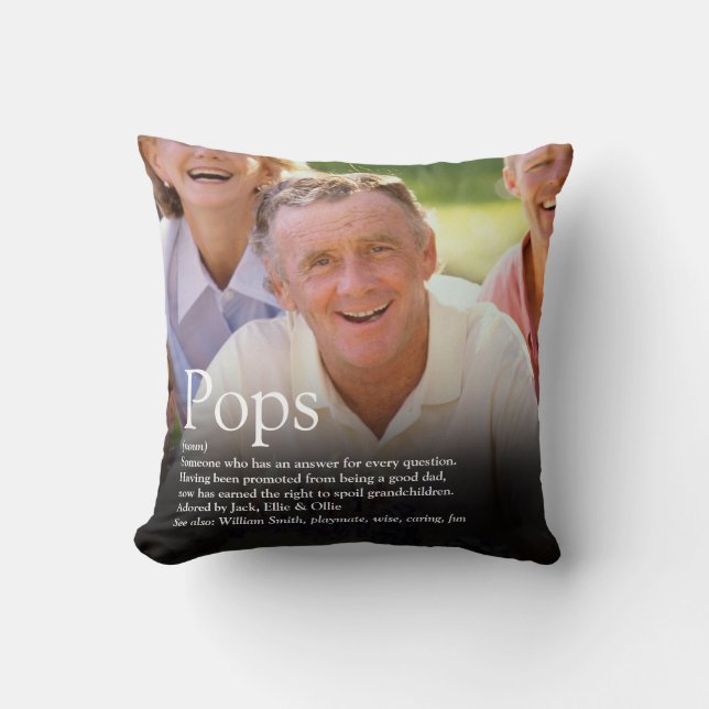 Best Ever Grandpa, Grandad, Papa Definition Photo Kussen (Voorkant)